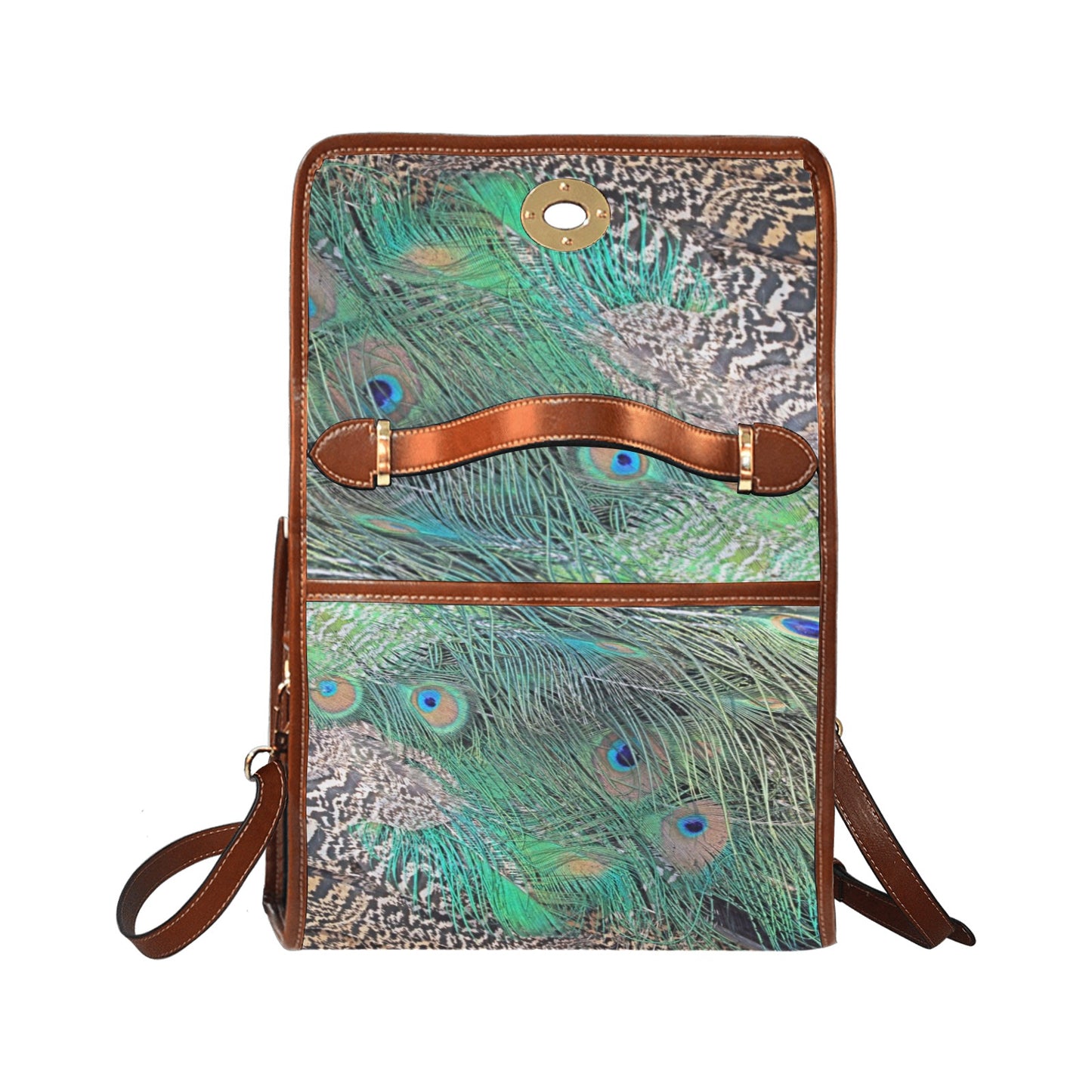 Allover Canvas Print Peacock Handbag