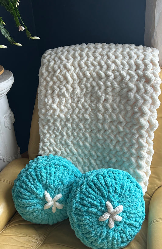 Hand Knit Starfish Pillow