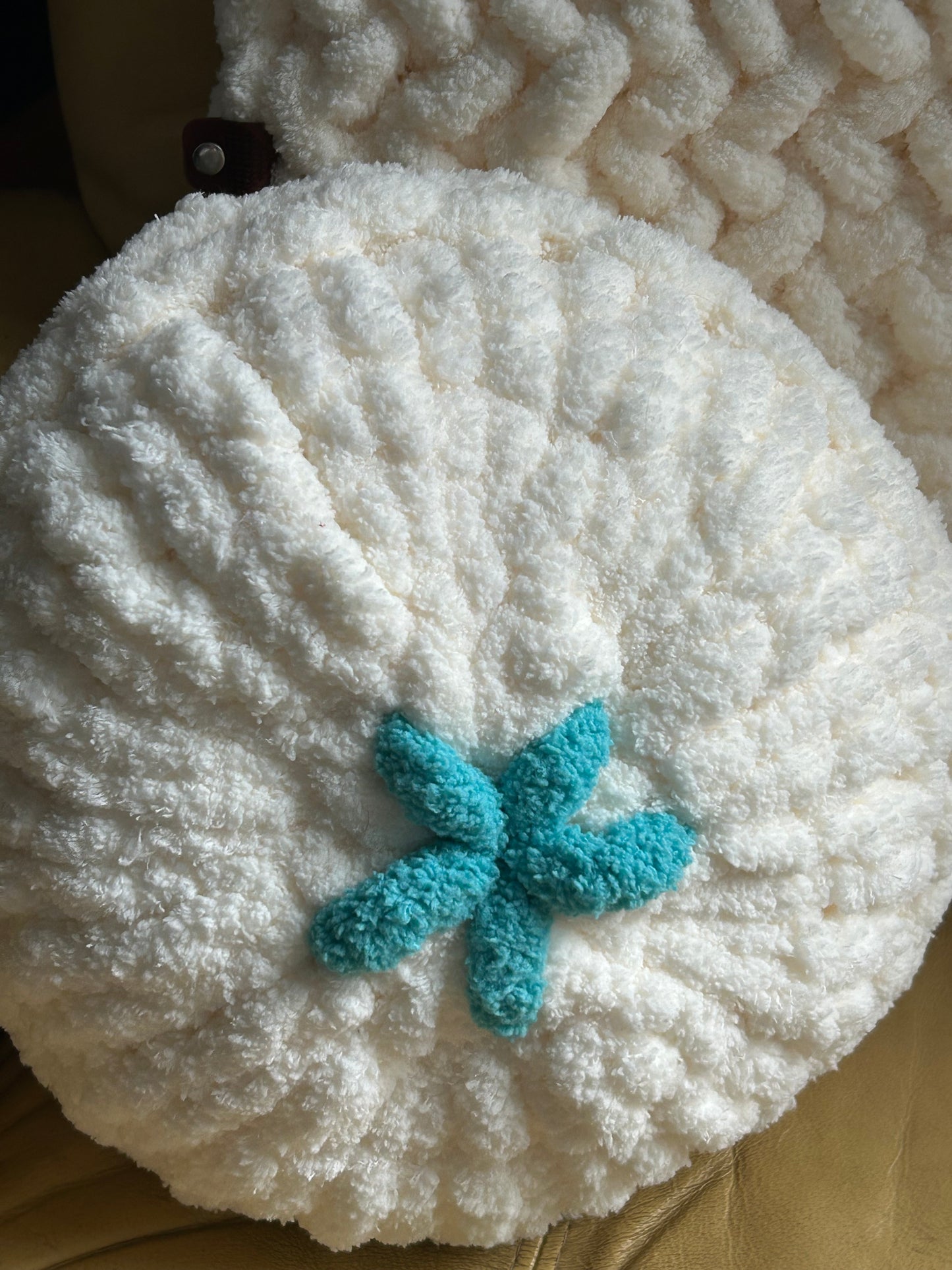 Hand Knit Starfish Pillow